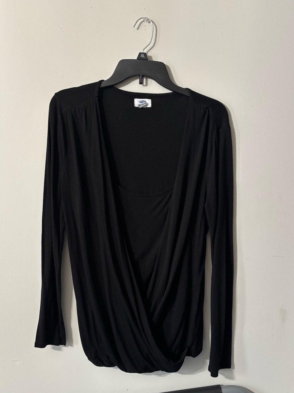 Large Old Navy Black wrap style top with attached cami